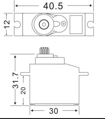 Feetech Midi Servo FT1117M mit Metallgetriebe und Kugellager