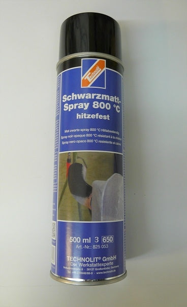 Technolit Thermolack Spray matt schwarz 500 ml – hitzebeständig bis 800 °C