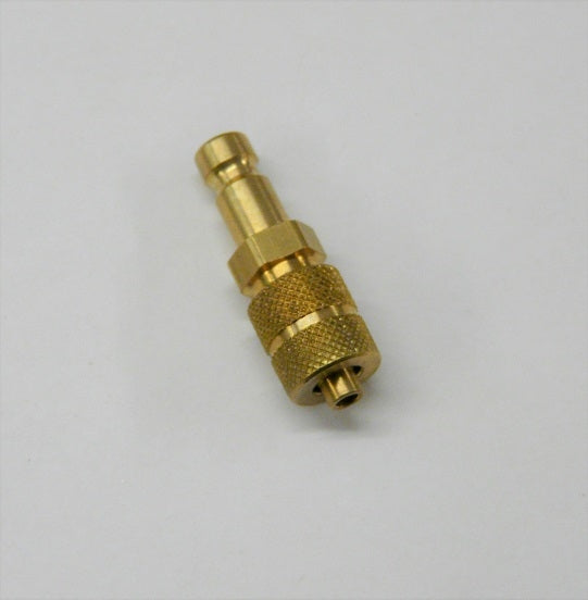 Stecker für Gasschnellkupplung NW2,7 und Schlauch Ø3mm, Messing, ISO Ansicht