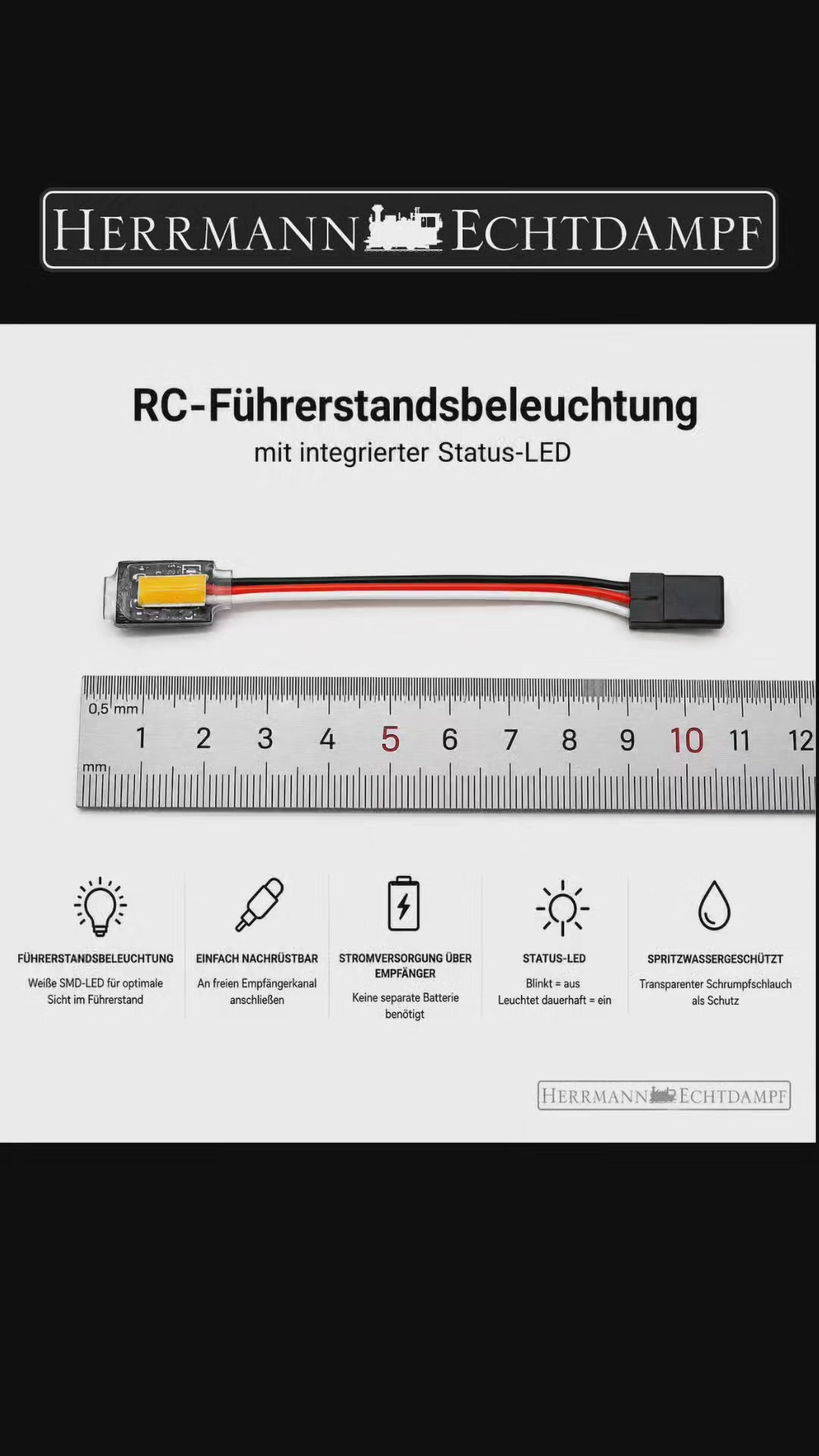 Video laden: RC-Führerstandsbeleuchtung für Echtdampfmodelle