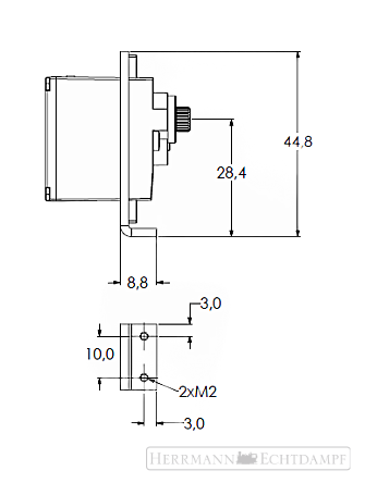 Servohalter Mini Abmessungen