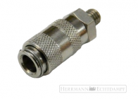 Gas-Schnellkupplung NW 2,7, Messing vernickelt