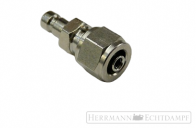 Stecker für Gas-Schnellkupplung,Messing vernickelt, 6 x 4mm